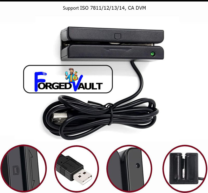 USB Magnetic Credit Card Reader Swiper - Stripe 3-Track POS