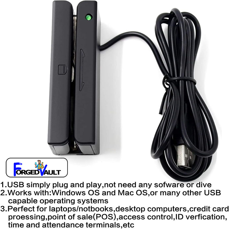 USB Magnetic Credit Card Reader Swiper - Stripe 3-Track POS